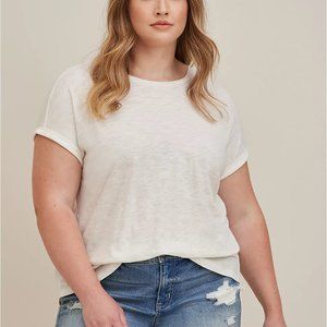 ❤️NWT VINTAGE TORRID TEE PASTEL STRIPES WHITE CLIP DOT BABYDOLL DOLMAN PLUS SIZE